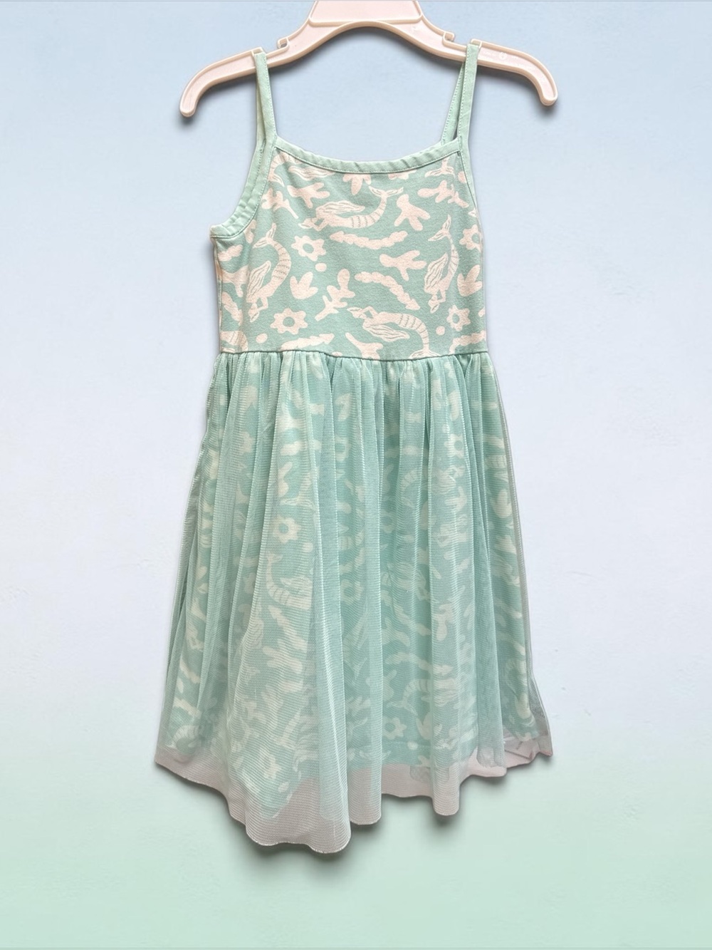 Hanna Andersson Mint Green Mermaid Tulle Dress Size 4